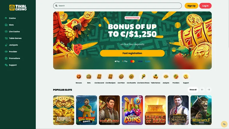 Tikal Casino — page d’accueil